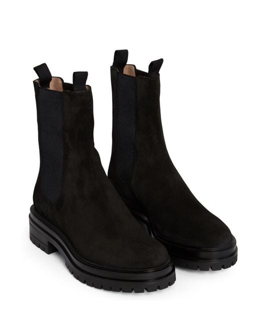 Gianvito Rossi Black Leather Chelsea Boots