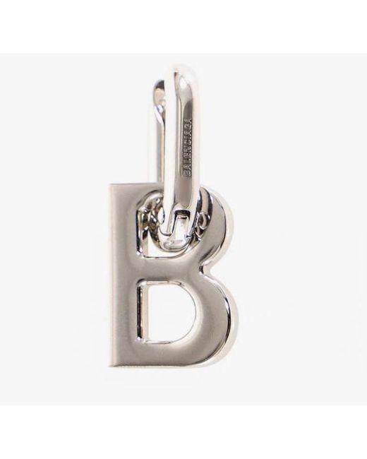 Balenciaga White Orecchini B Chain Xl Da Donna