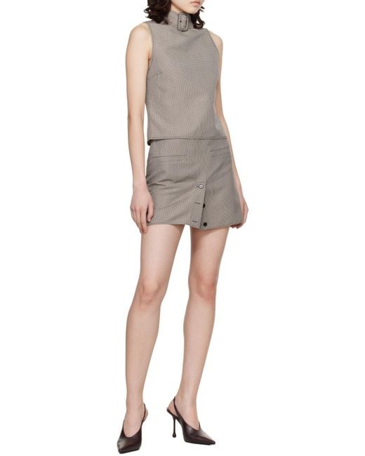 Courreges Gray Houndstooth Pattern Short Skirt