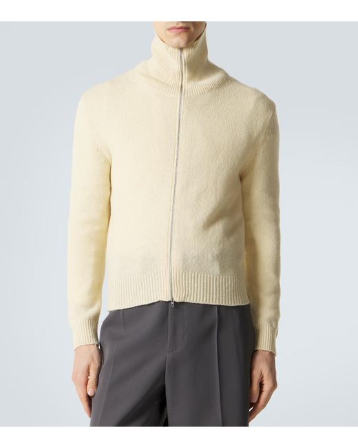 Jil Sander Natural Wool-Blend Zip-Up Sweater for men