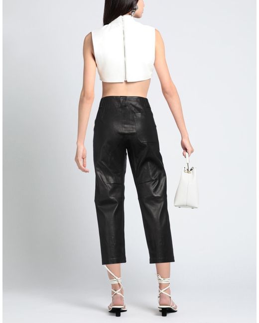 Rag & Bone Black Minimalist Straight-Leg Leather Pants