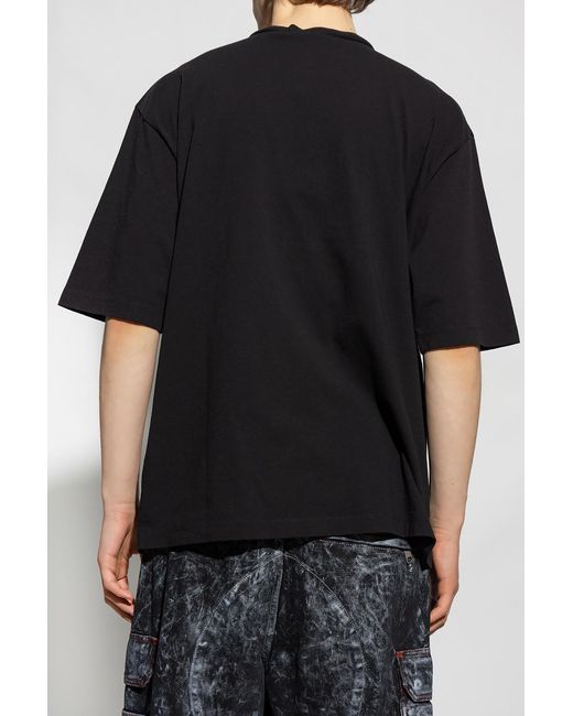 DSquared² Black Graphic Printed Crewneck T-Shirt for men