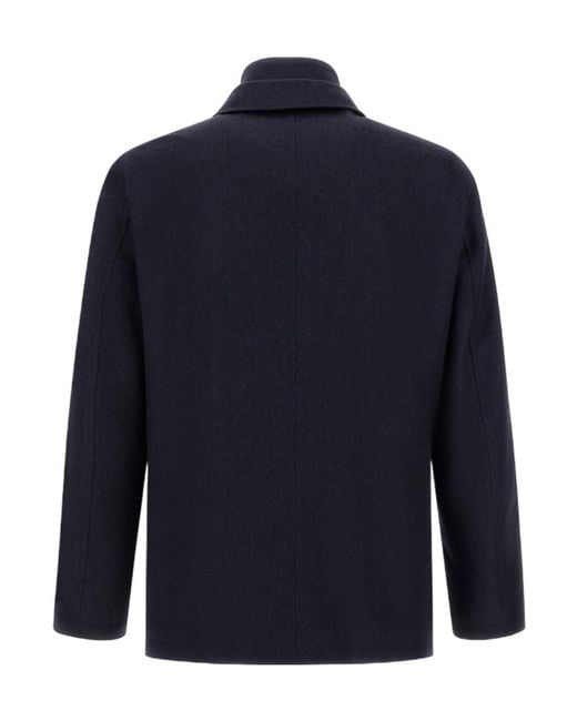 Herno Blue Three-Button Zipped Jacket for men