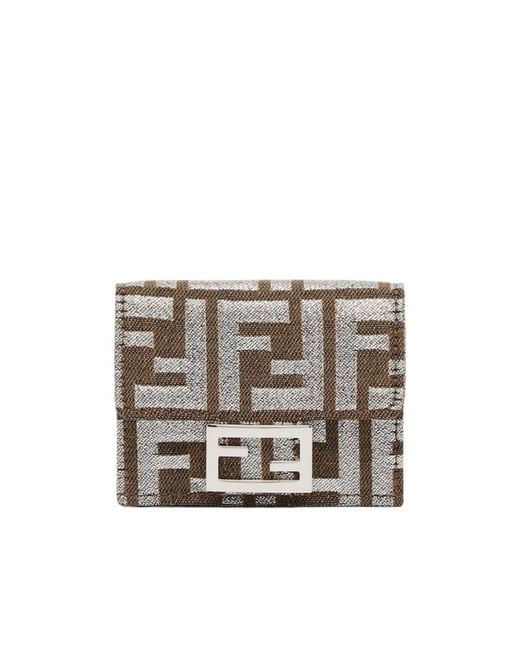 Fendi White Monogrammed Tri-Fold Wallet