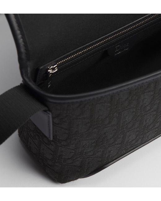 Dior Black Mini Jett Messenger Bag With Flap for men