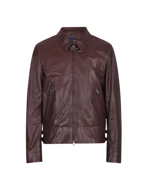 Lardini Brown Zip-Up Jacket for men