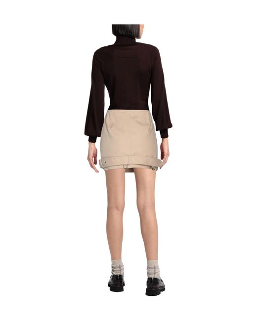 Burberry Natural Solid-Colored Wrap Skirt