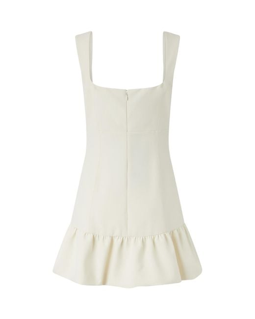 Pinko White Short Flared Sleeveless Dress
