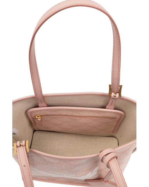 MCM Pink Mini Himmel Lauretos Monogram Pattern Tote Bag