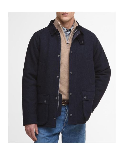Barbour Blue Long-Sleeved Button-Up Coat for men