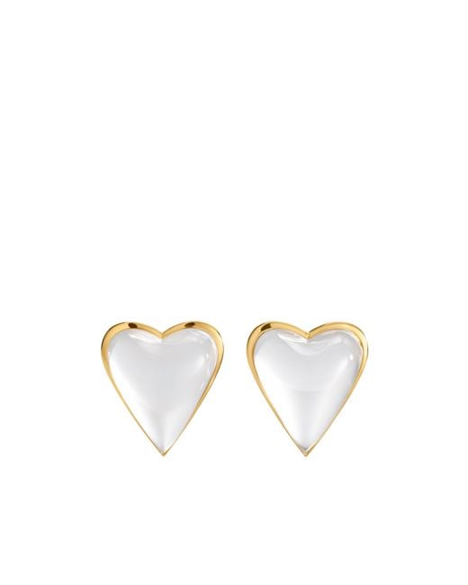 Alaïa Metallic Alaïa Heart-Shaped Bombe Earrings