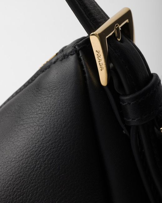 Prada Black Aimèe Large Leather Shoulder Bag