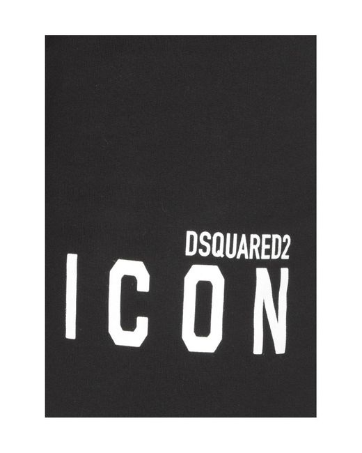 DSquared² Black Logo-Printed Elasticated Waistband Track Shorts for men