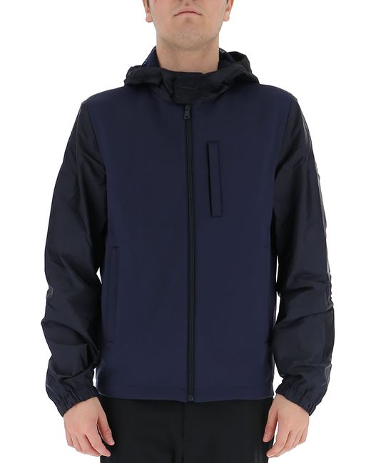 Prada Blue Hooded Casual Jacket for men