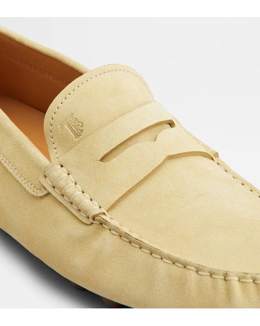 Tod's Natural Gommino Bubble Leather Loafers for men