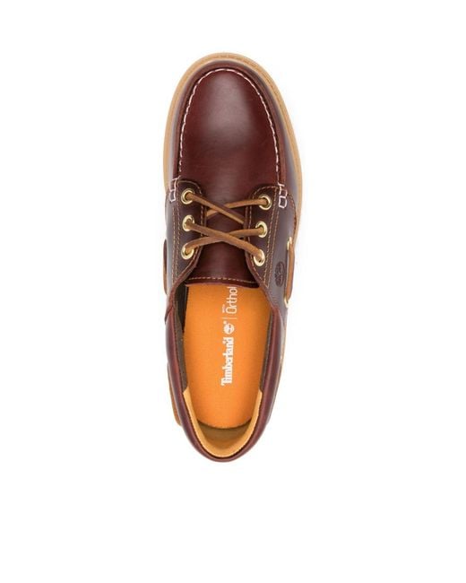 Timberland Brown Lug-Sole Boat Lace-Up Shoes