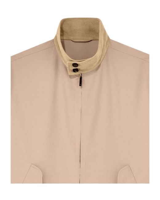 Emporio Armani Natural Corduroy-Collar Zip-Up Bomber Jacket for men