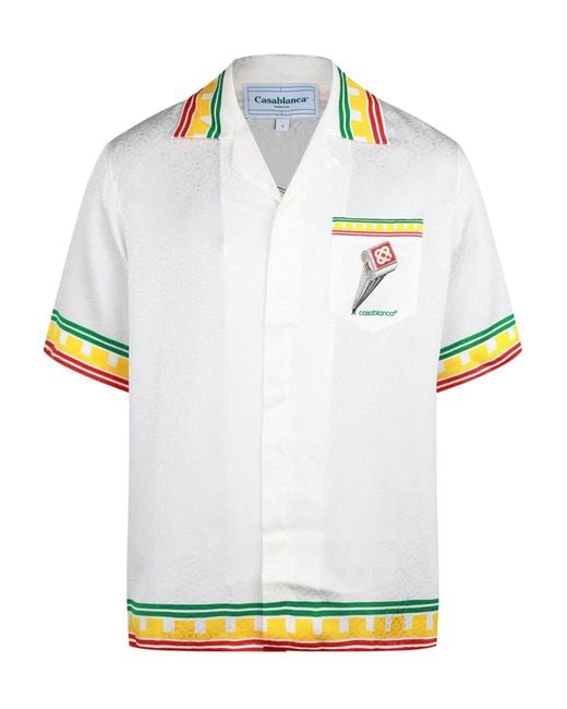 Casablanca White Embroideredpocket Campcollar Shortsleeve Shirt for men