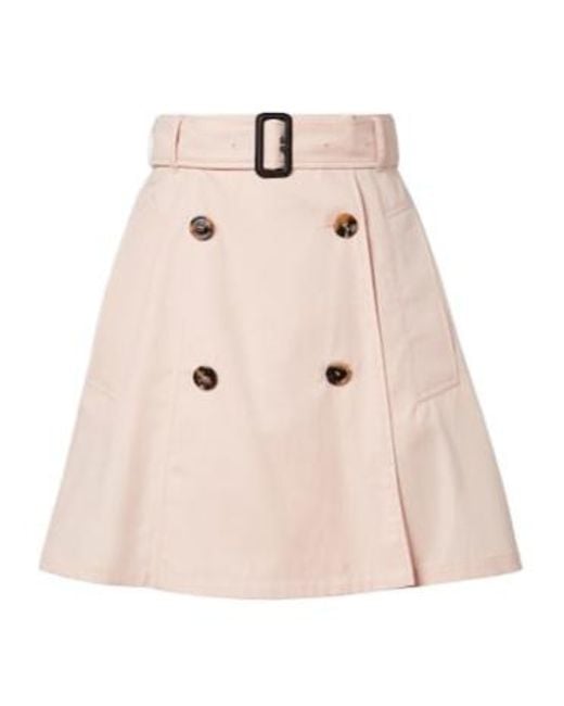 Burberry Natural Josselyn Belted Cotton Miniskirt