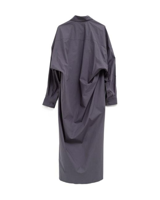 Frankie Shop Blue Bloom Curved-Hem Shirtdress