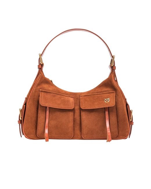 Pinko Brown Suede Tote Bag