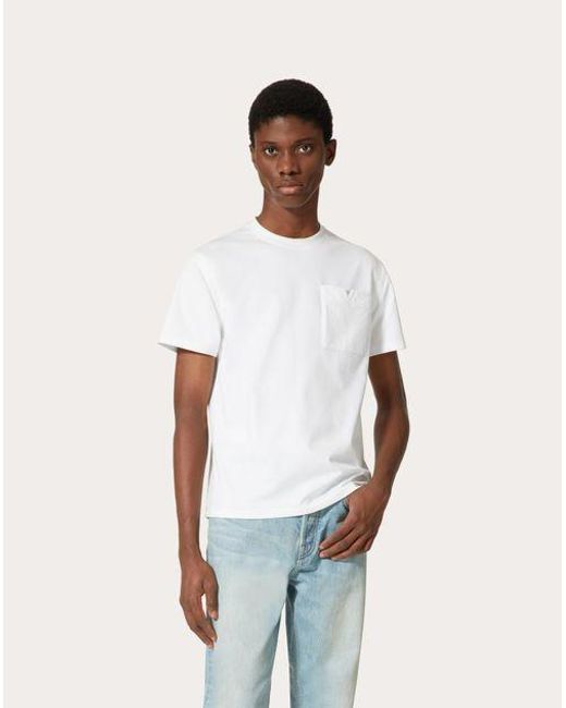 Valentino White Crewneck Short-Sleeved T-Shirt for men