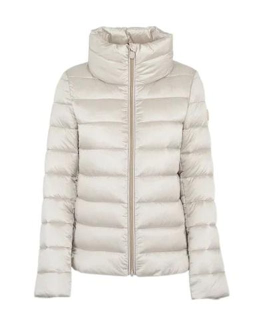 Save The Duck White Zip-Up Puffer Jacket