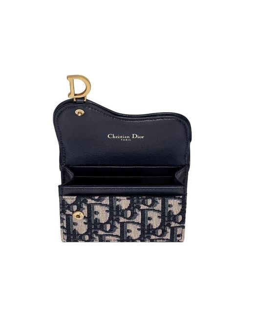 Dior Black Saddle Bloom Card Holder