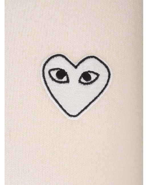 COMME DES GARÇONS PLAY White Comme Des Garçons Play Logo Patch Knitted Cardigan for men