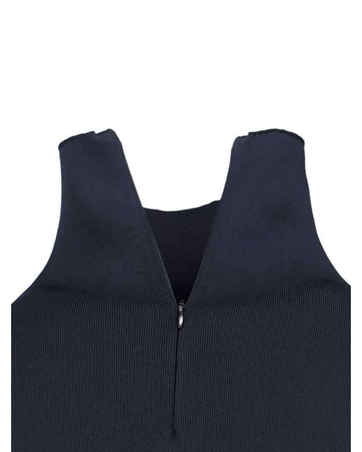 Calvin Klein Blue Stretch-Knit Mock-Neck Mini Dress