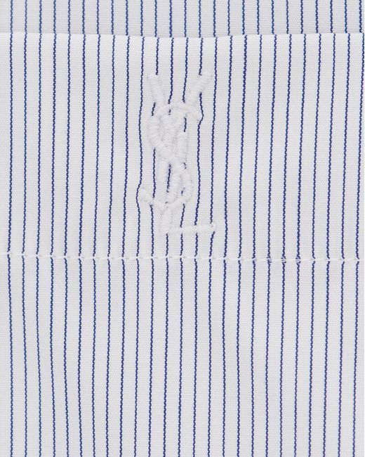Saint Laurent White Striped Buttoned Shirt for men