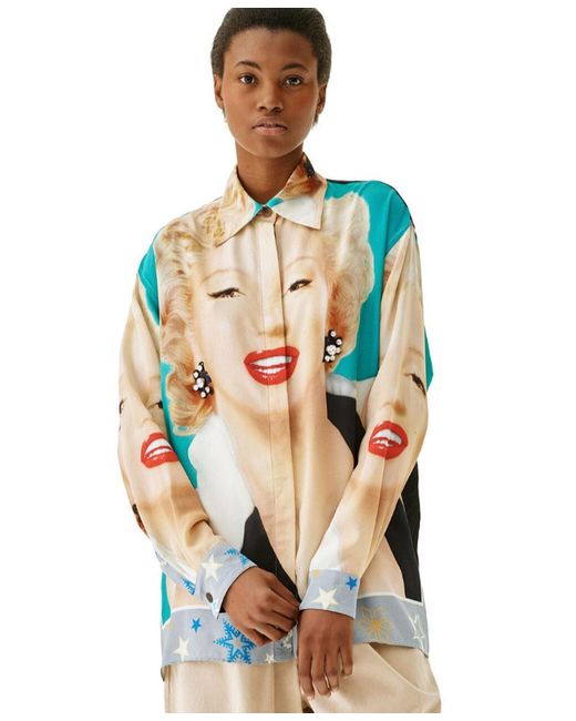 Loewe Blue Marilyn Monroe Print Shirt