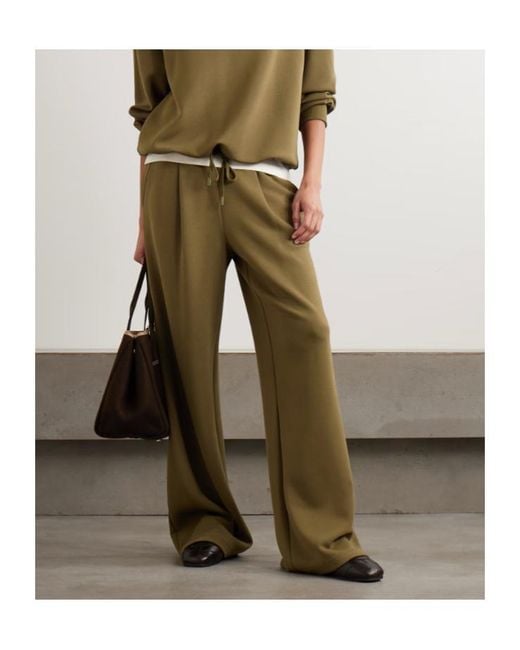Varley Green The Extra Wide Leg Pleated Doublesoft? Wide-Leg Pants