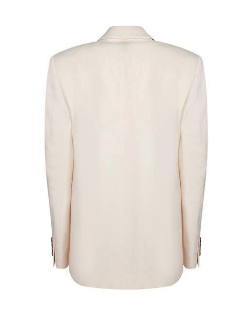 MSGM White Single-Breasted Tailored Blazer