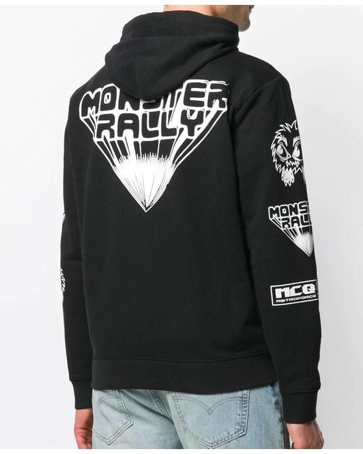 McQ Alexander McQueen Black Pattern Printed Hooded Sweater for men