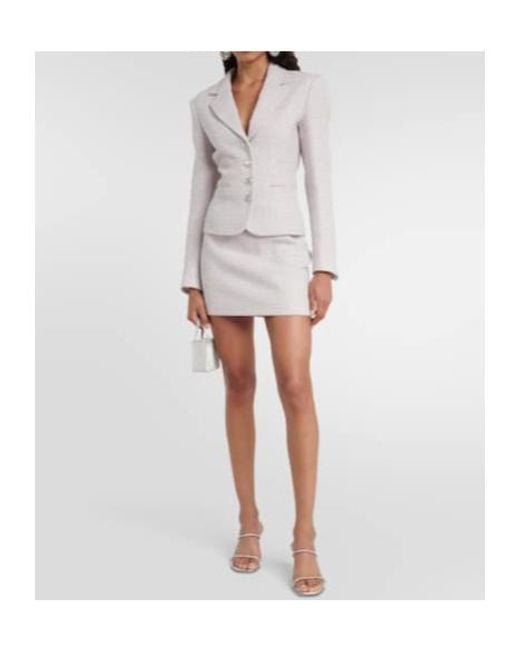 Alessandra Rich Pink Sequined Single-Breasted Tweed Blazer