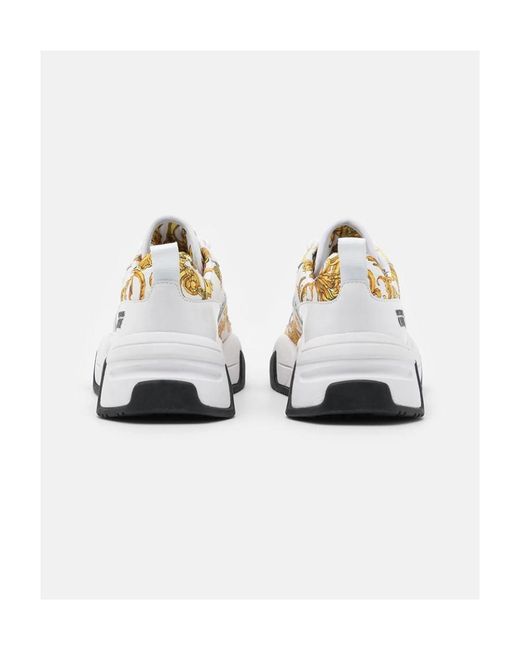 Versace Jeans White Baroque Printed Casual Sneakers