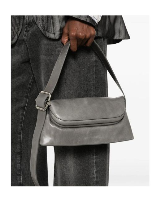 OSOI Gray Flap-Over Shoulder Bag