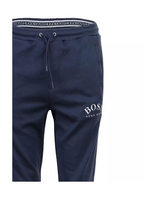 Boss Blue Logo Drawstring Sweatpants for men