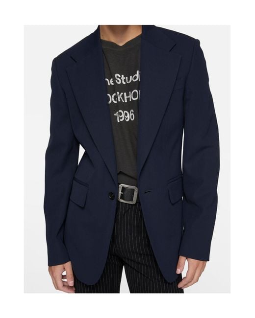 Acne Blue Notched-Lapel Jacket for men