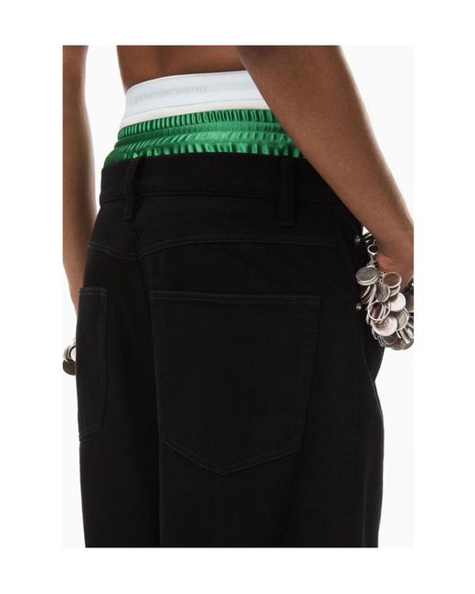 Alexander Wang Black Stacked Draped Jeans