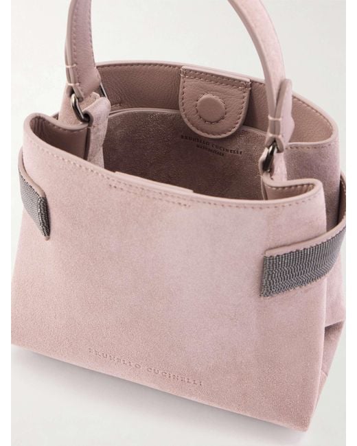 Brunello Cucinelli Pink Beaded Shoulder Bag