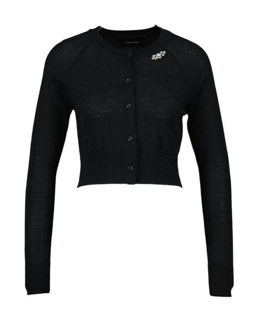 Simone Rocha Black Embellished Cropped Cardigan