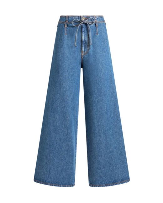 Etro Blue Belt Detailed Culotte Jeans