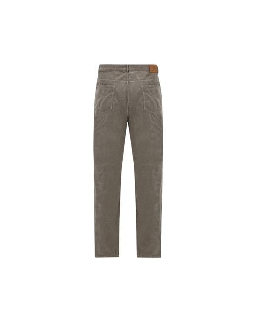 Brunello Cucinelli Gray Corduroy Pants for men