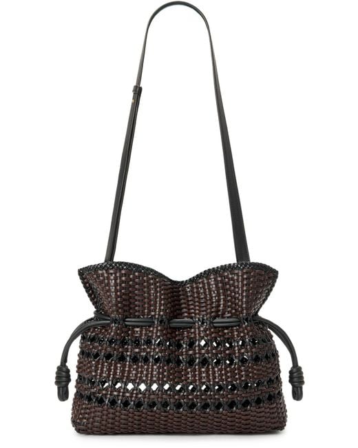 Loewe Black Medium Flamenco Woven Nappa Leather Clutch