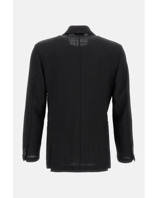 Barena Black Double-Breasted Blazer for men