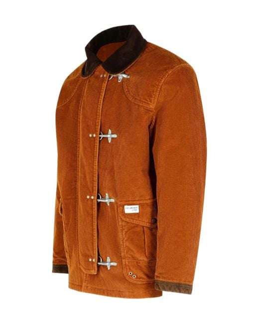 Fay Brown Toggle Fastening Corduroy Jacket for men