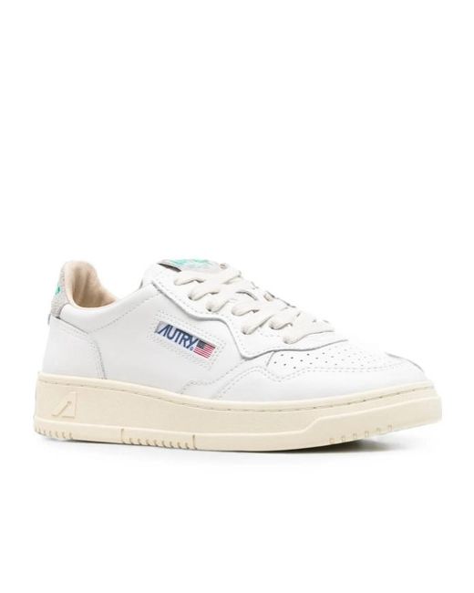 Autry White Medalist Panelled Leather Sneakers