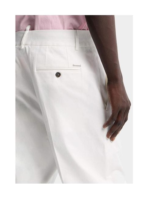 DSquared² White Cotton Trousers for men